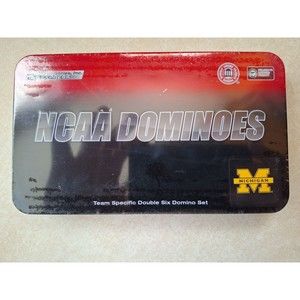 New NCAA Michigan Wolverines Domino Set in Sealed Metal Gift Tin